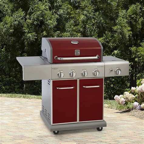 <strong>Kenmore 4-Burner Gas Grill</strong> with Side <strong>Burner</strong> and Porcelain Coated Lid. . Kenmore 4 burner gas grill